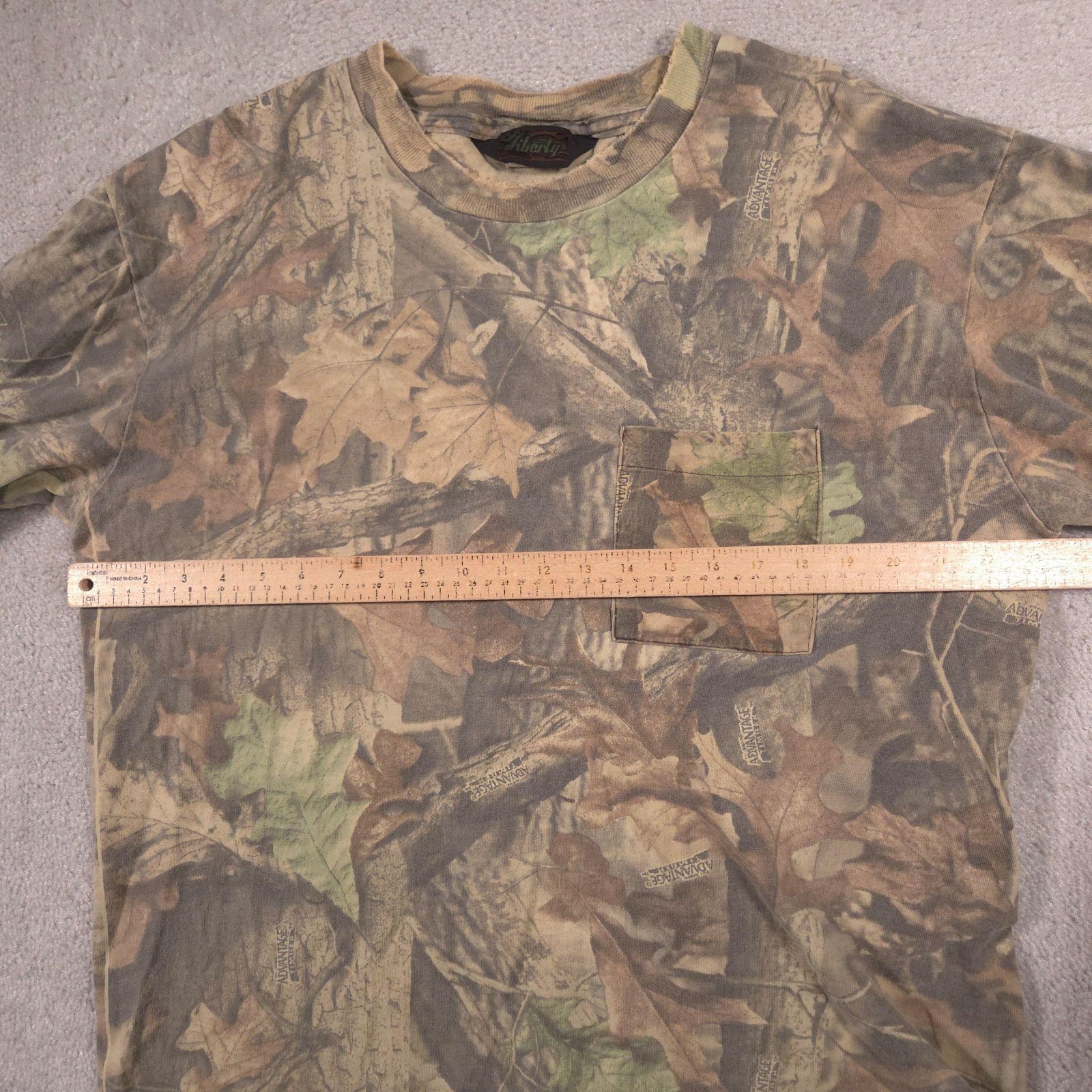 Liberty Shirt Mens Large Brown Camo Pocket Tee Hunting Advantage Outdoor