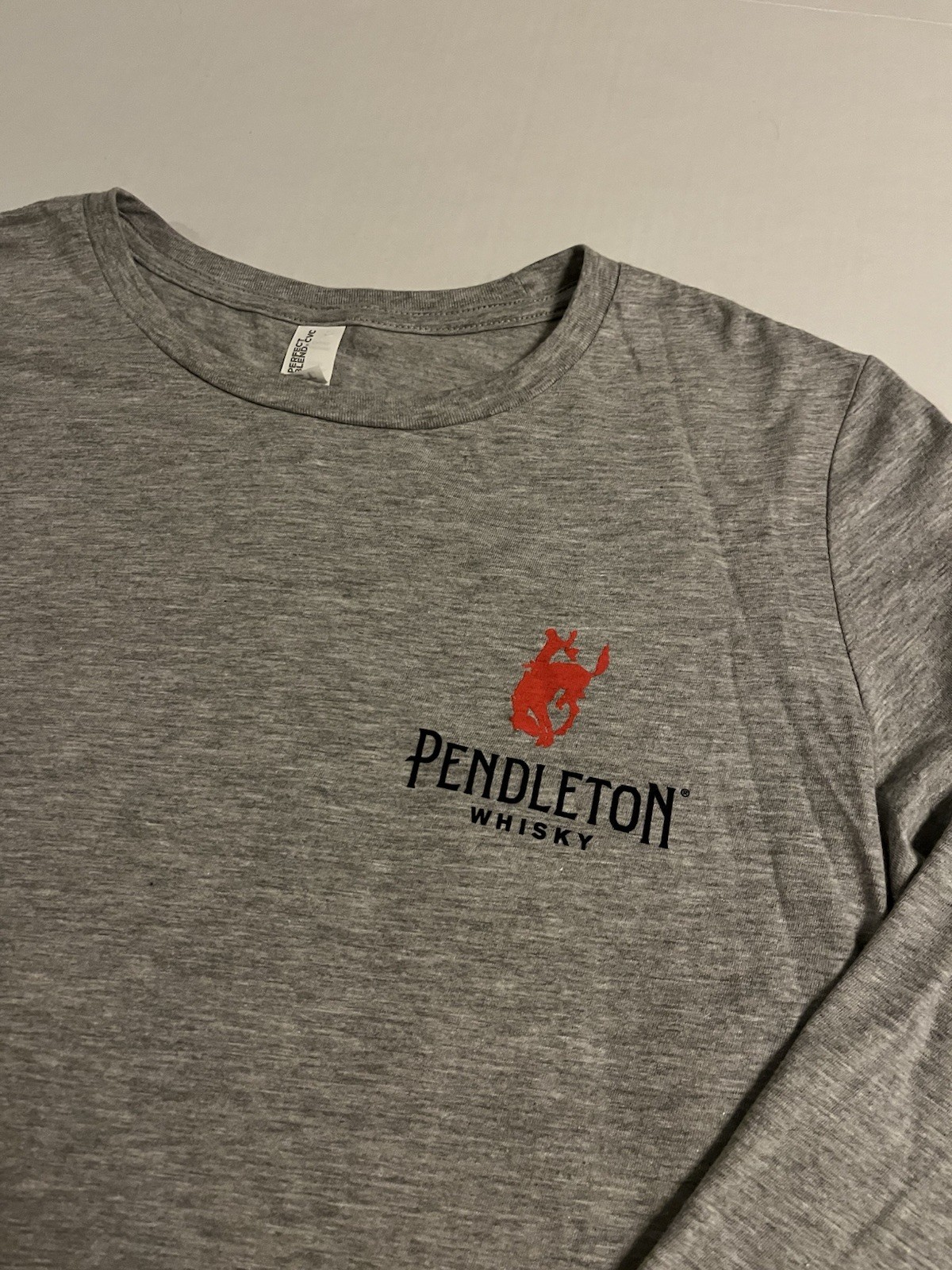 Pendleton Whisky Long Sleeve Logo T-Shirt LARGE Rodeo Midnight 1910 Buck Western