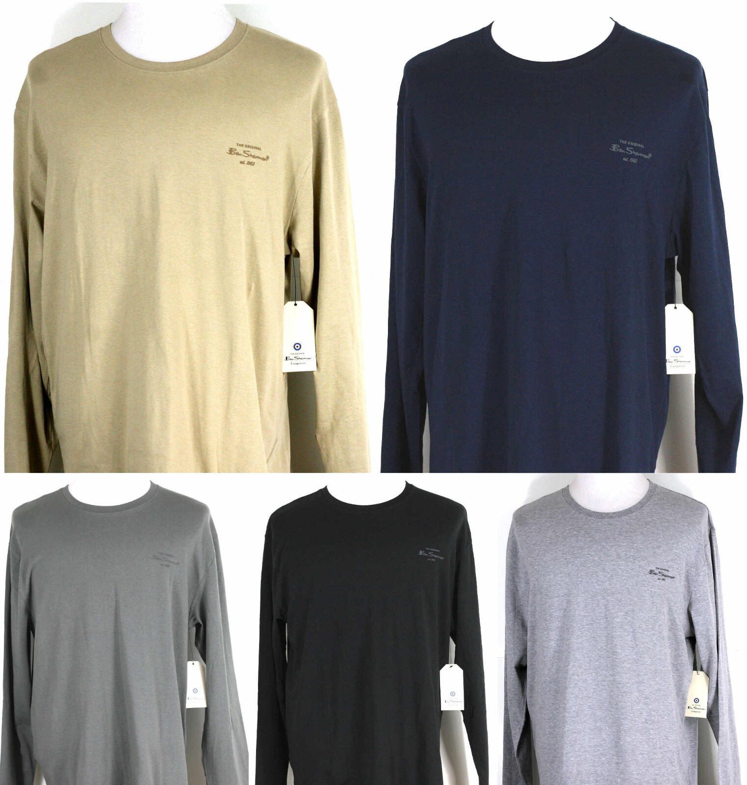 Ben Sherman T-Shirt Loungewear Crew Neck Long Sleeve with Logo M,L,XL