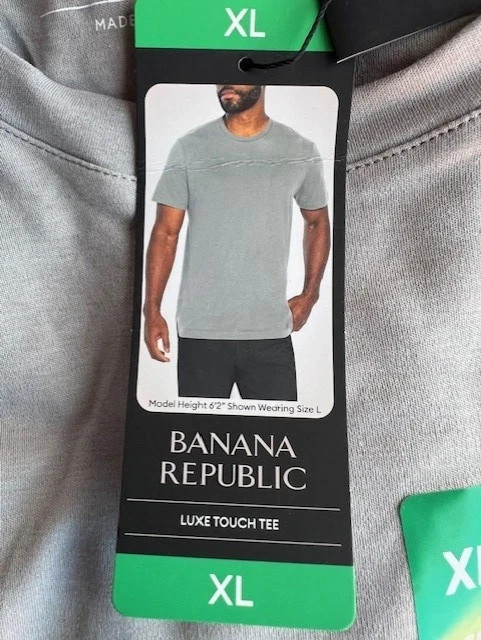 Banana Republic Men’s Luxe Touch Tee Monument (Gray) XXL New w Tags