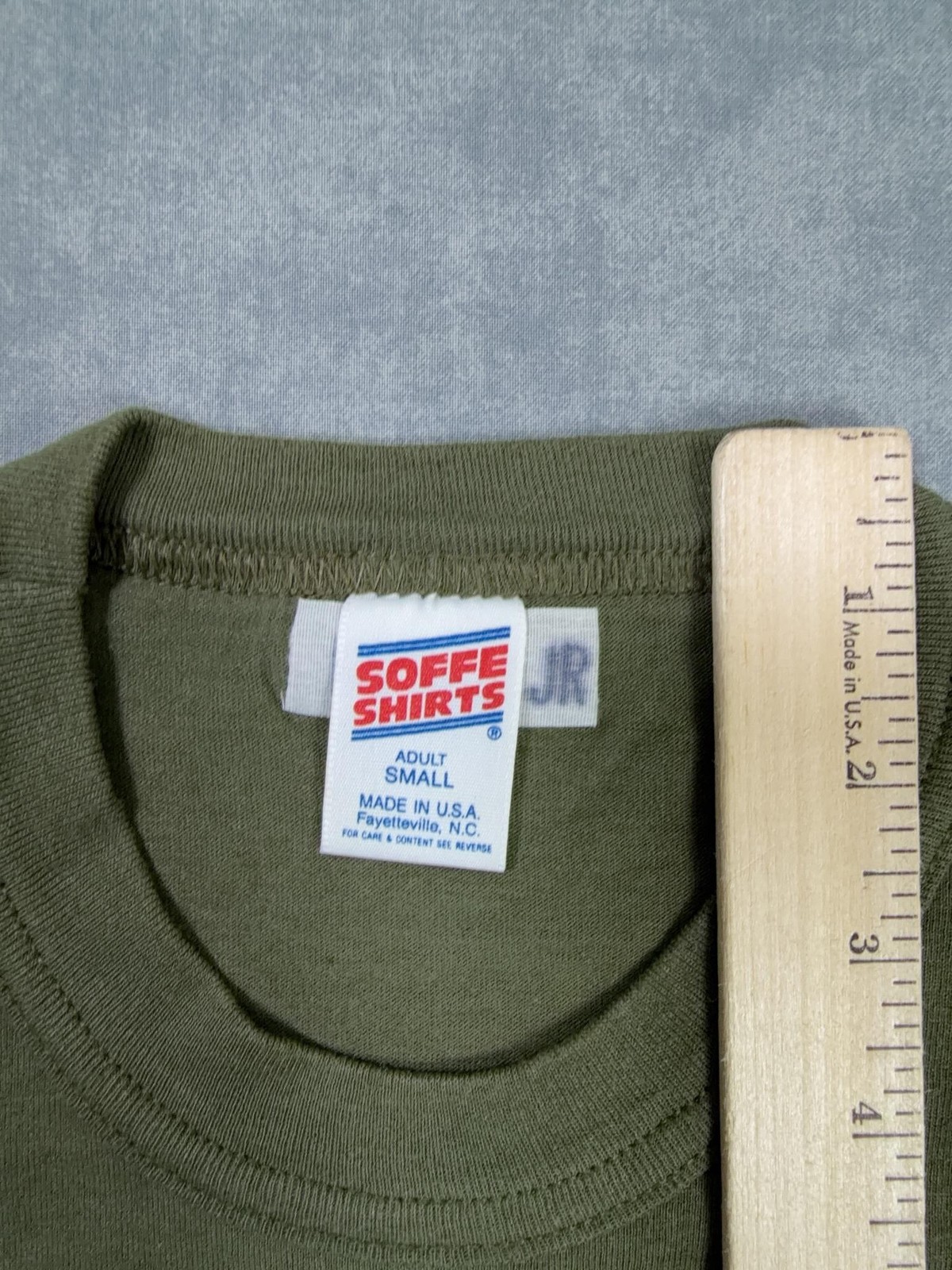 Vintage Soffe Shirts Shirt Mens S Green Basic Crew Tee Made In USA Poly Cotton