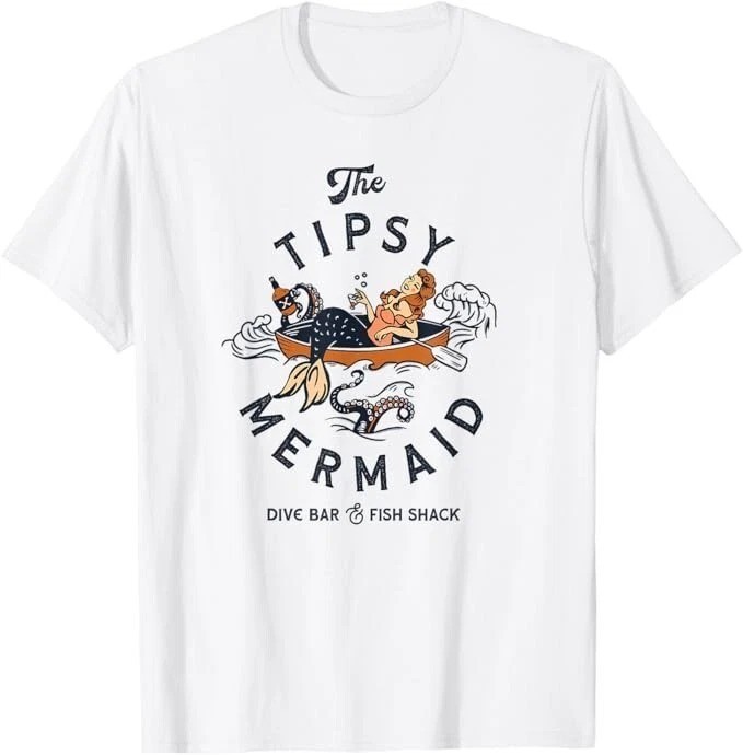 The Tipsy Mermaid Dive Bar & Fish Shack: Vintage Pinup Art T-Shirt