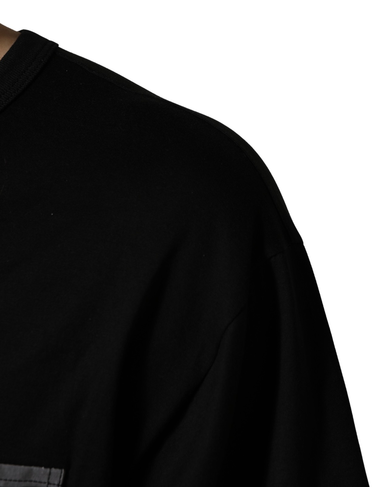 DOLCE & GABBANA T-shirt Black Camouflage Pocket Oversized Men Cotton IT48/US38/M