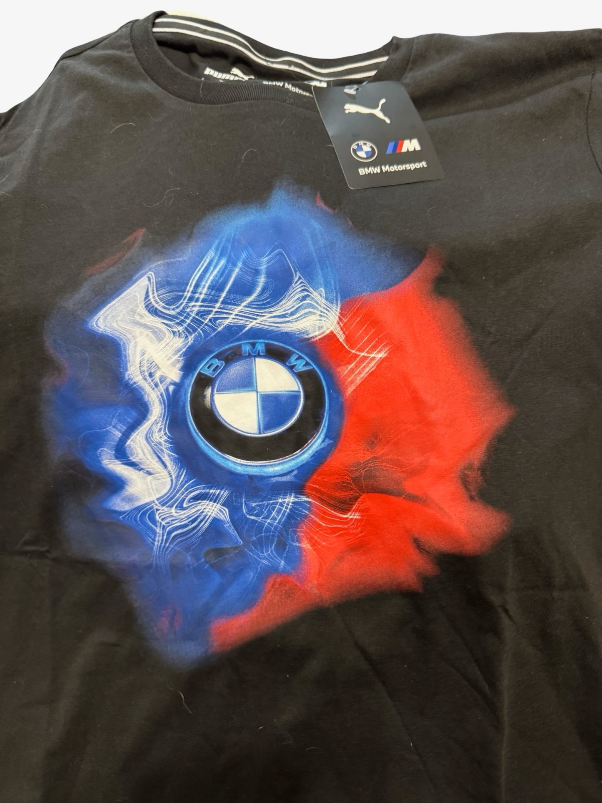 Puma BMW Motorsport Shirt Mens Medium Black Sz large Logo Graphic Racing T-Shirt
