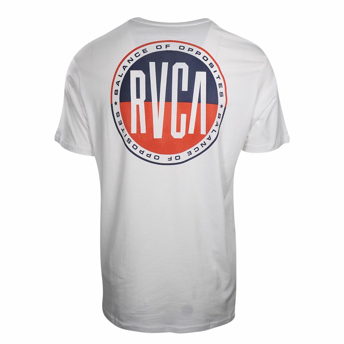 RVCA Men’s White Navy Red Circle Regular Fit S/S T-Shirt (S15)