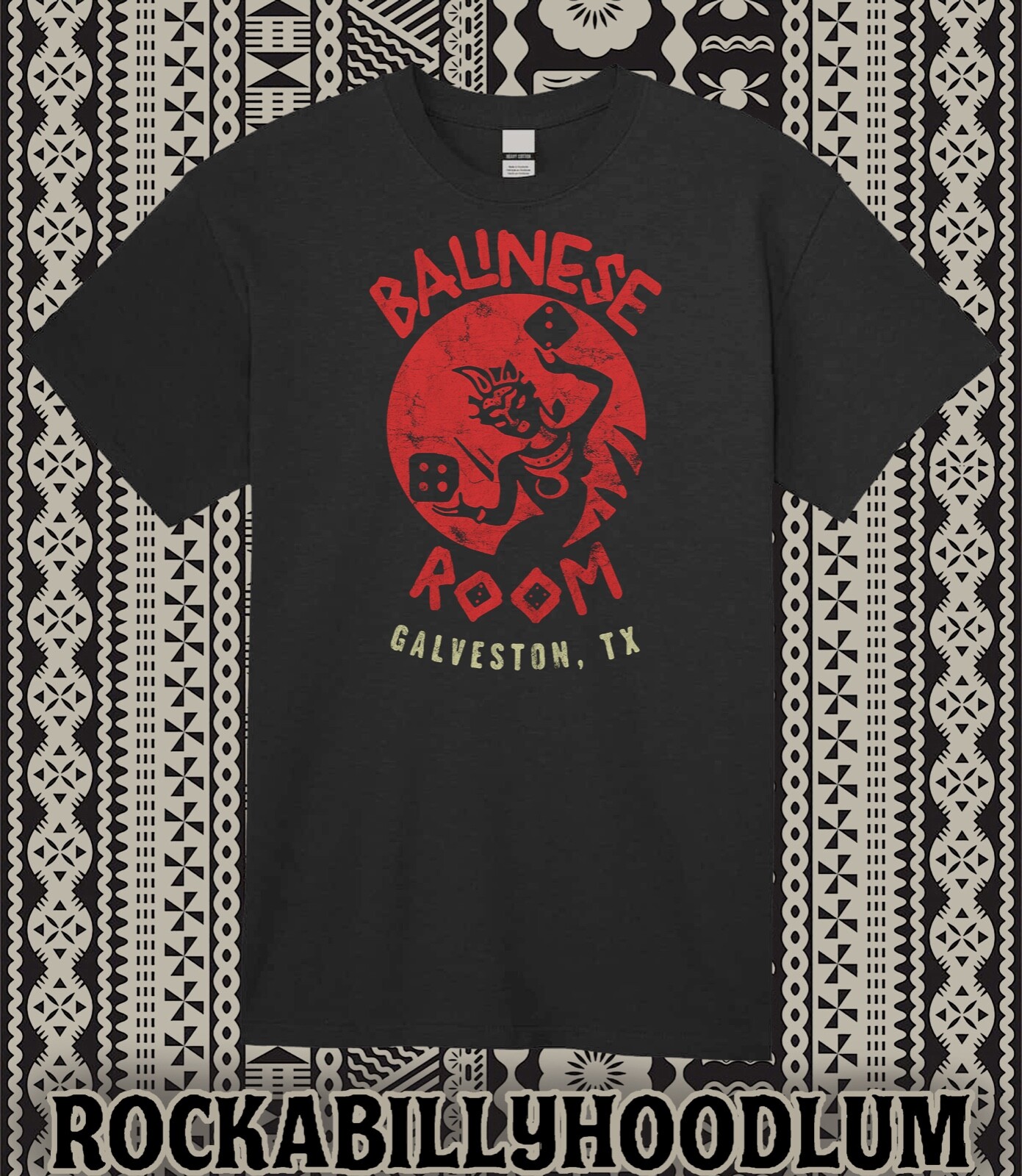 Retro Tiki tee T Shirt Bar Restaurant Mug Rum Polynesian Balinese Room TX