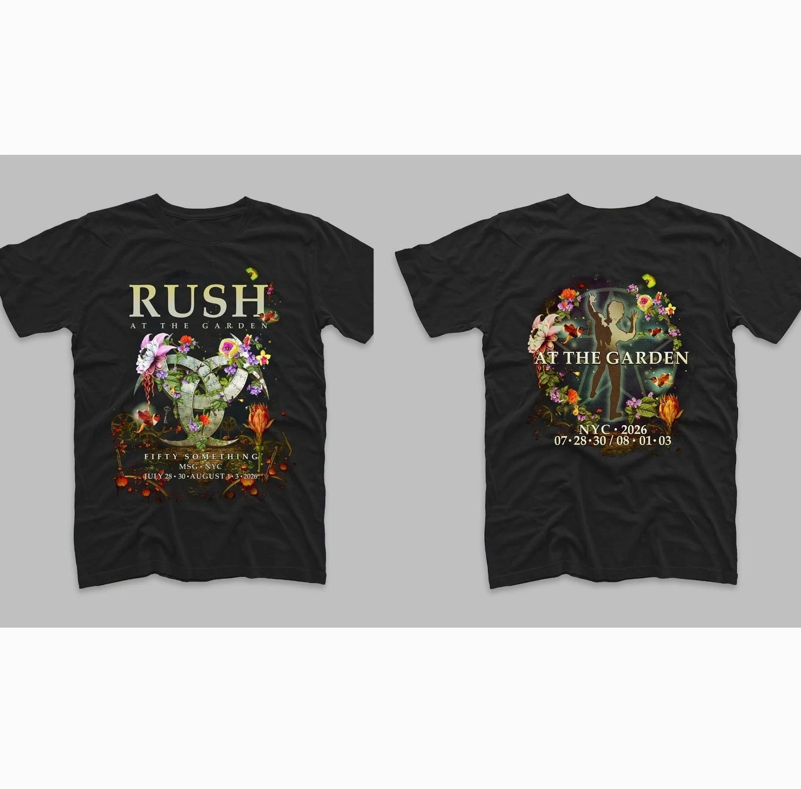 Rush Fifty Something Tour 2026 July 28, 30 Aug 1, 3 New York t shirt reprint