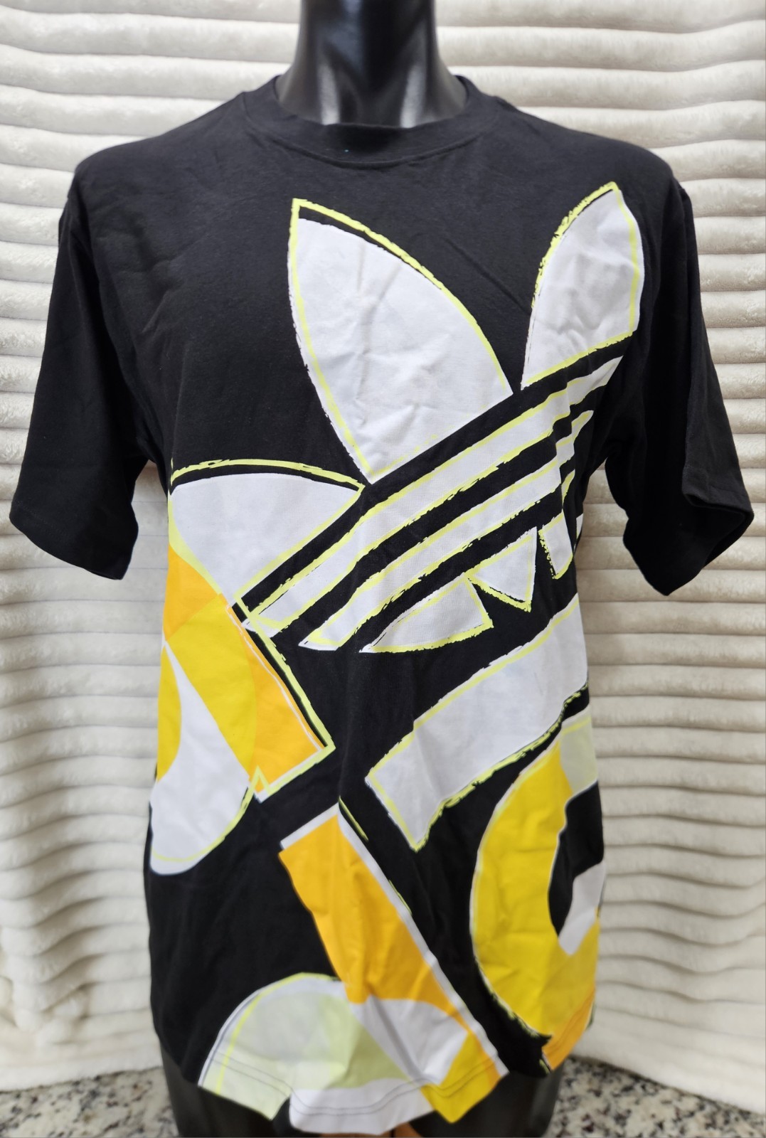 Adidas Originals Bold Graphic Treefoil Tee Shirt Black Size Large Men’s New