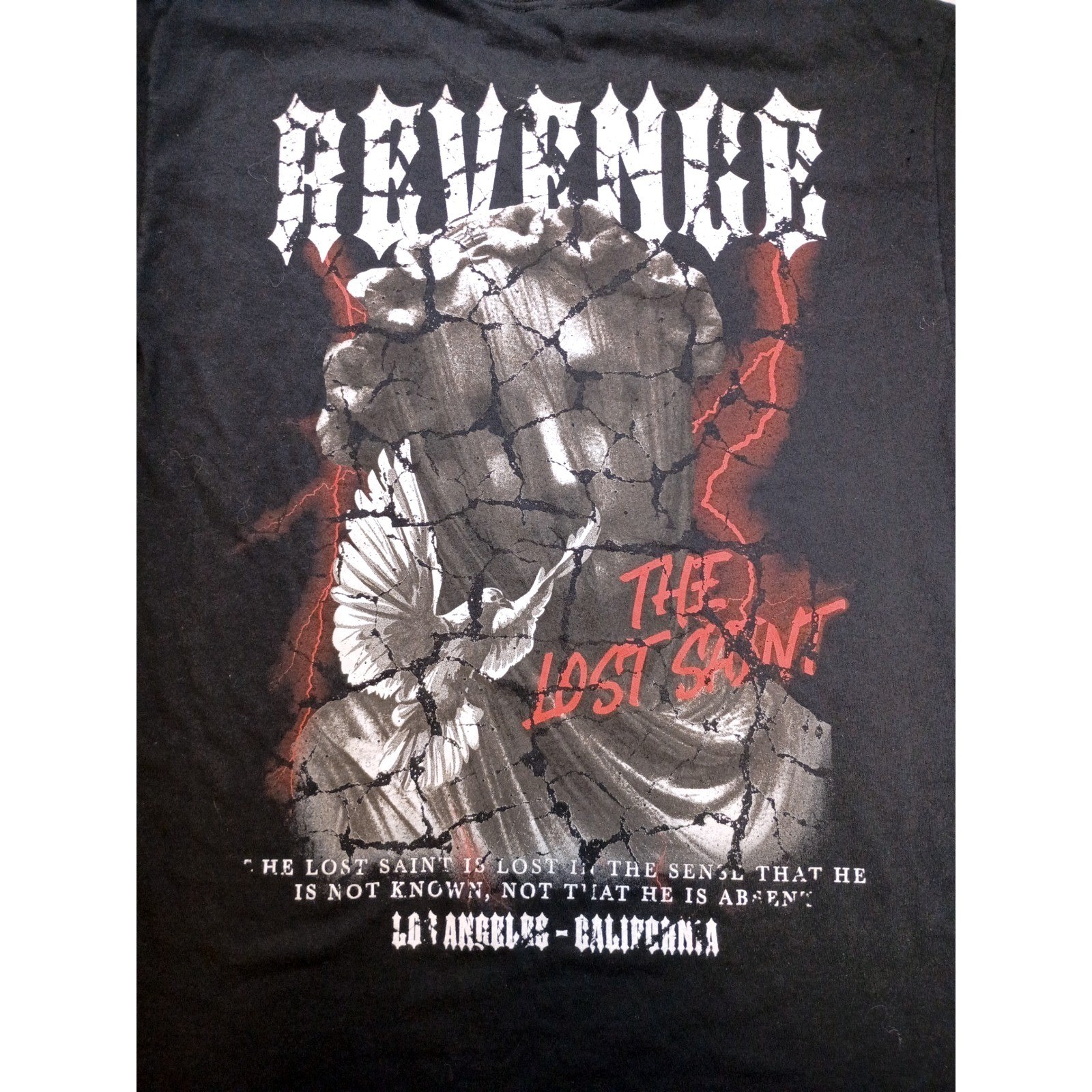 Fashion Nova Mens Revenge The Lost Saint Graphic T-Shirt Black Size M Streetwear