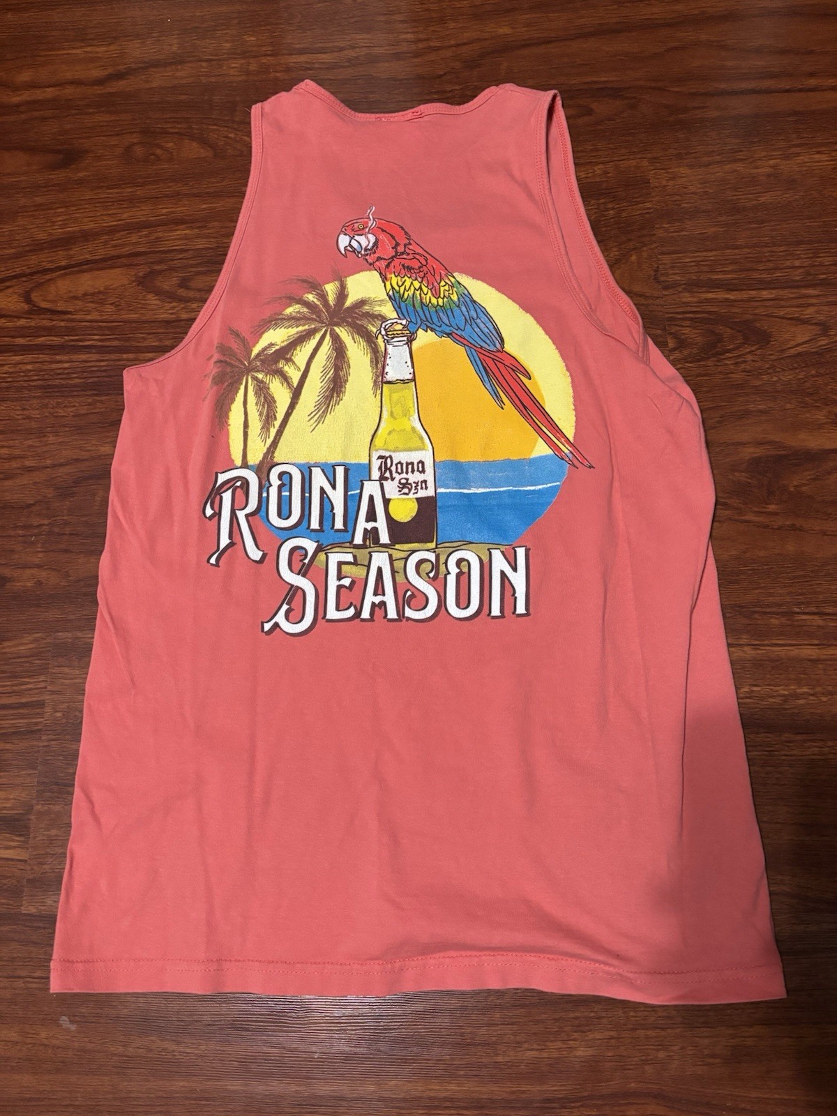Full Send Men’s M Pink Parrot Graphic Print Scoop Neck Sleeveless Tank Top