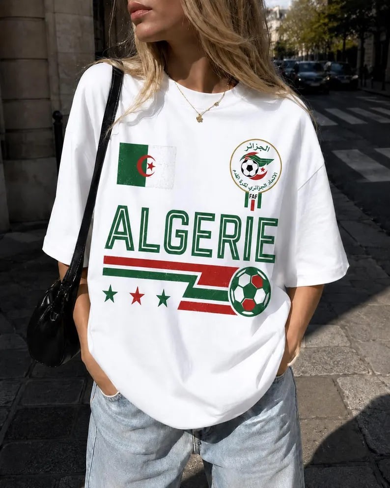 Algeria Football Shirt, Algeria Soccer Fan Tee, Vintage Algerie Graphic T-Shirt