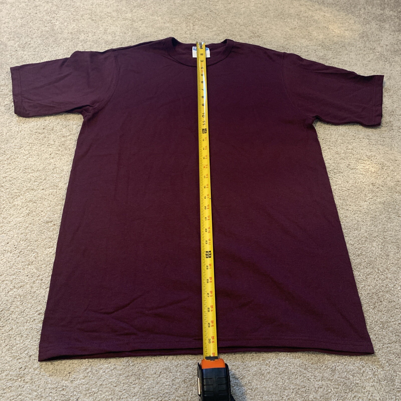 Vintage Champion Maroon Plum Heavy Weight Cotton T Shirt Large Unisex Lot Of 12