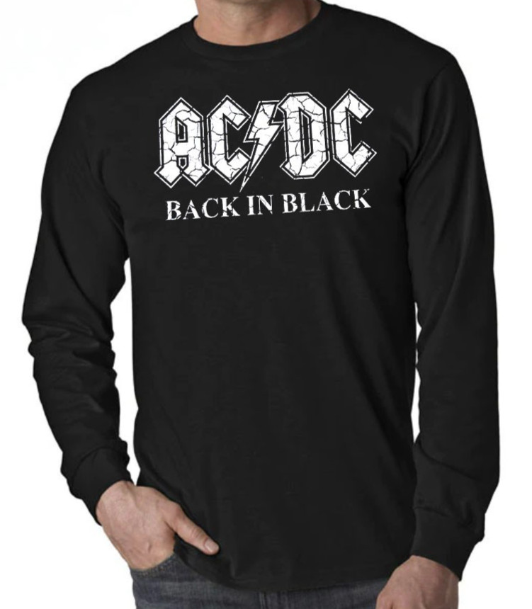 AC/DC Back in Black Rock Band Men’s Black Long sleeve T-Shirt