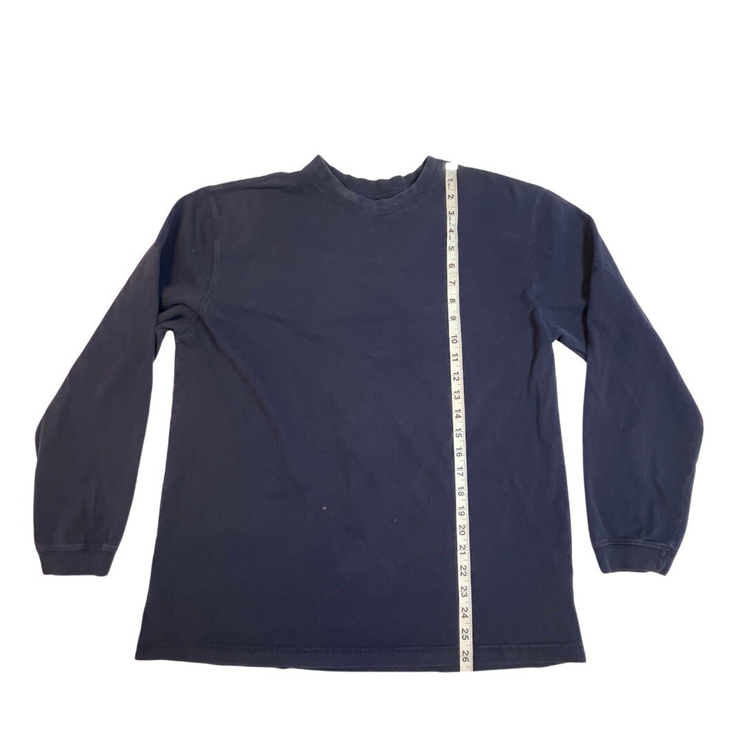T Shirt Mens Large Blue Long Sleeve Crewneck Taint Work Outdoor Uniform Shirt