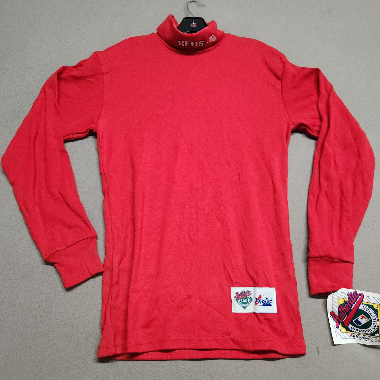 Majestic Mlb Cincinatti Reds Turtleneck Shirt Adult L Lg Cotton Blend Red 162