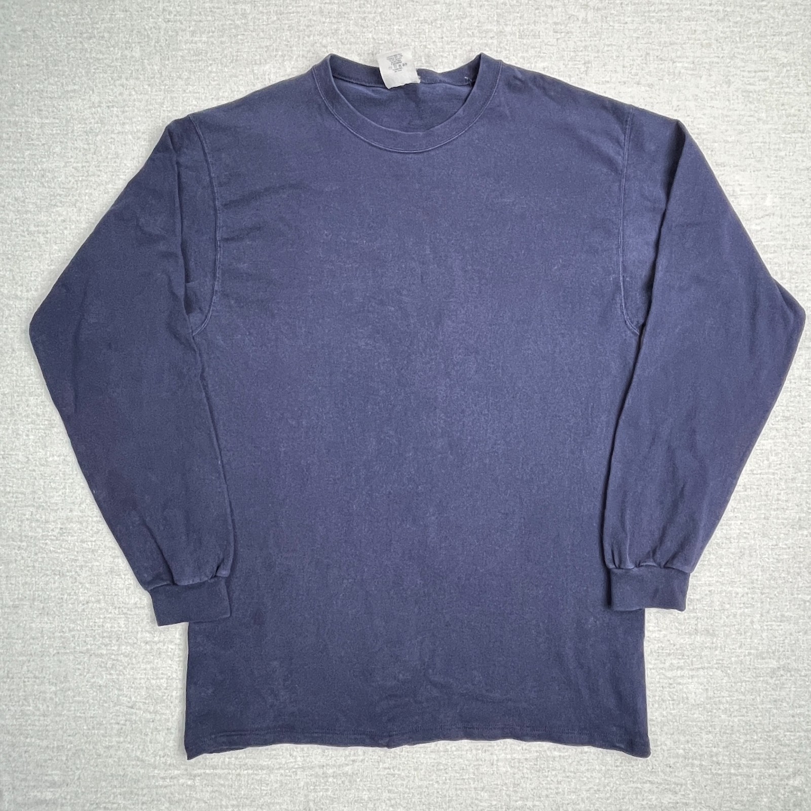 Vintage Pluma Heavyweight Cotton Long Sleeve T Shirt Mens M USA Made Blue