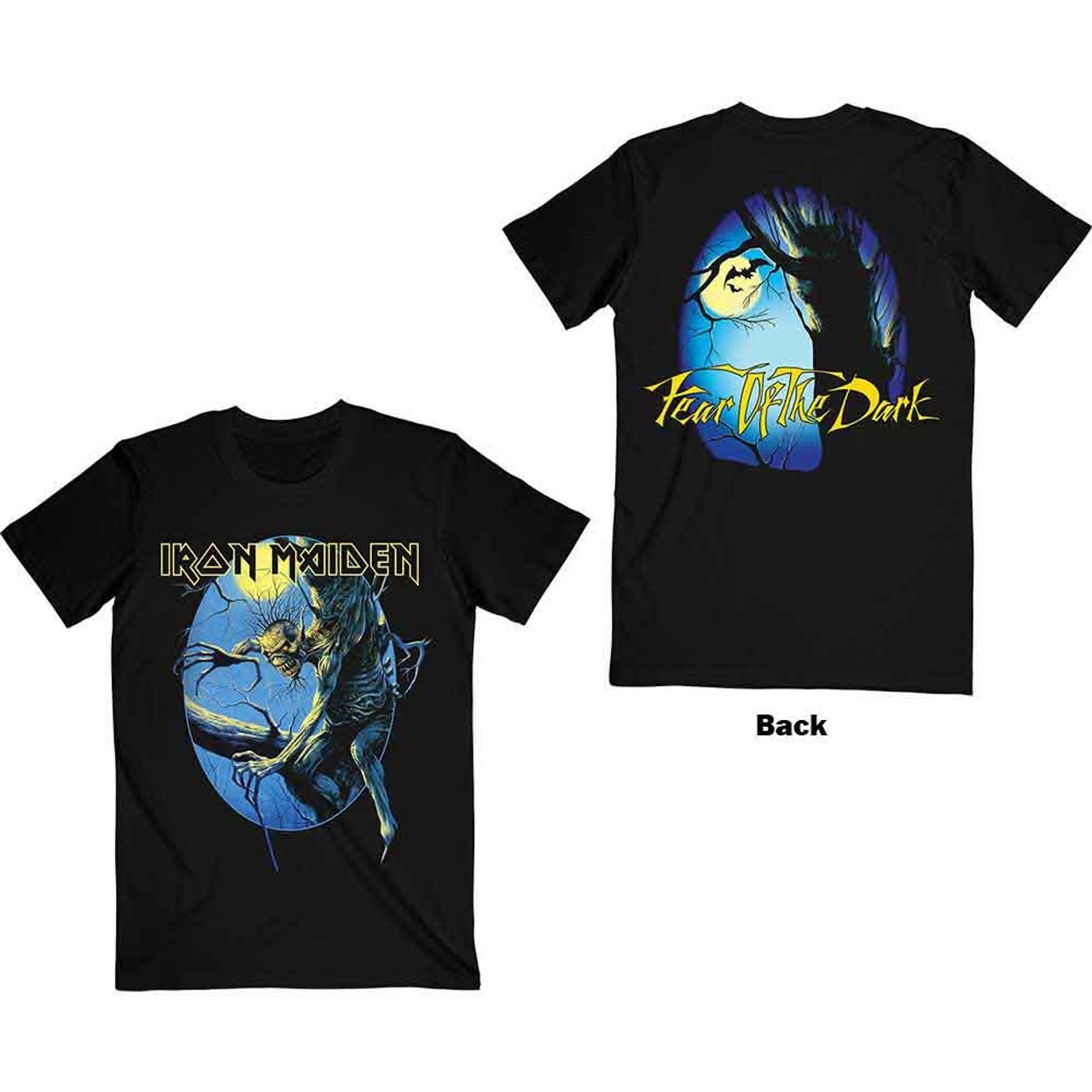 Iron Maiden ‘Fear Of The Dark Oval Eddie Moon’ Black T shirt – NEW