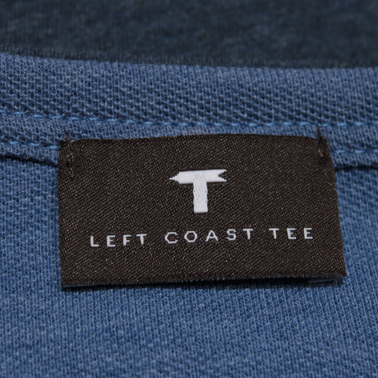 Left Coast Tee NWOT Reversible Long Sleeve Henley T-Shirt Size XL in Blue Cotton