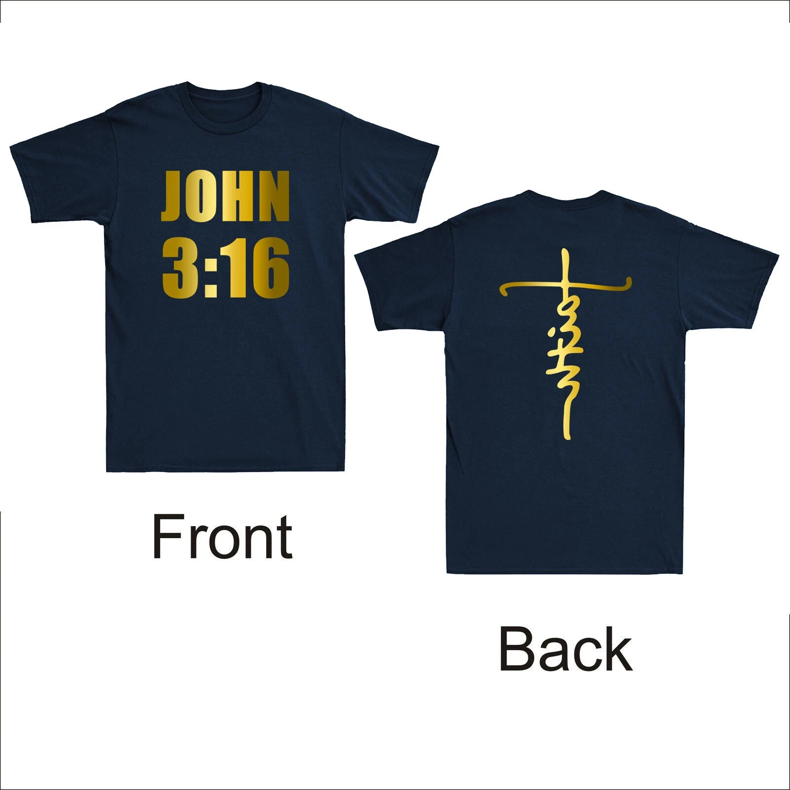 John 3 16 Bible Verse Scripture Christian Jesus Faith Cross Funny T-Shirt S29