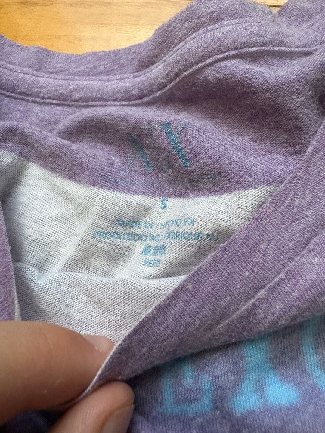 Armani Exchange Graphic Logo Short Sleeve T-Shirt Purple