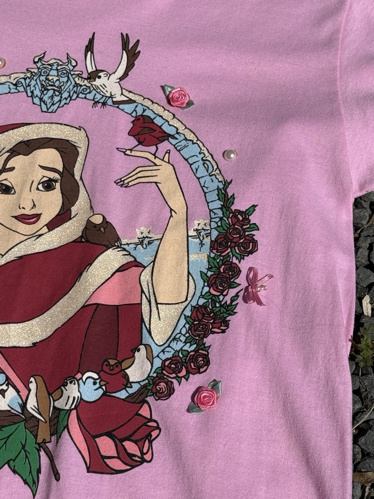 Vintage Rare Beauty And The Beast Beaded Movie Promo Shirt
