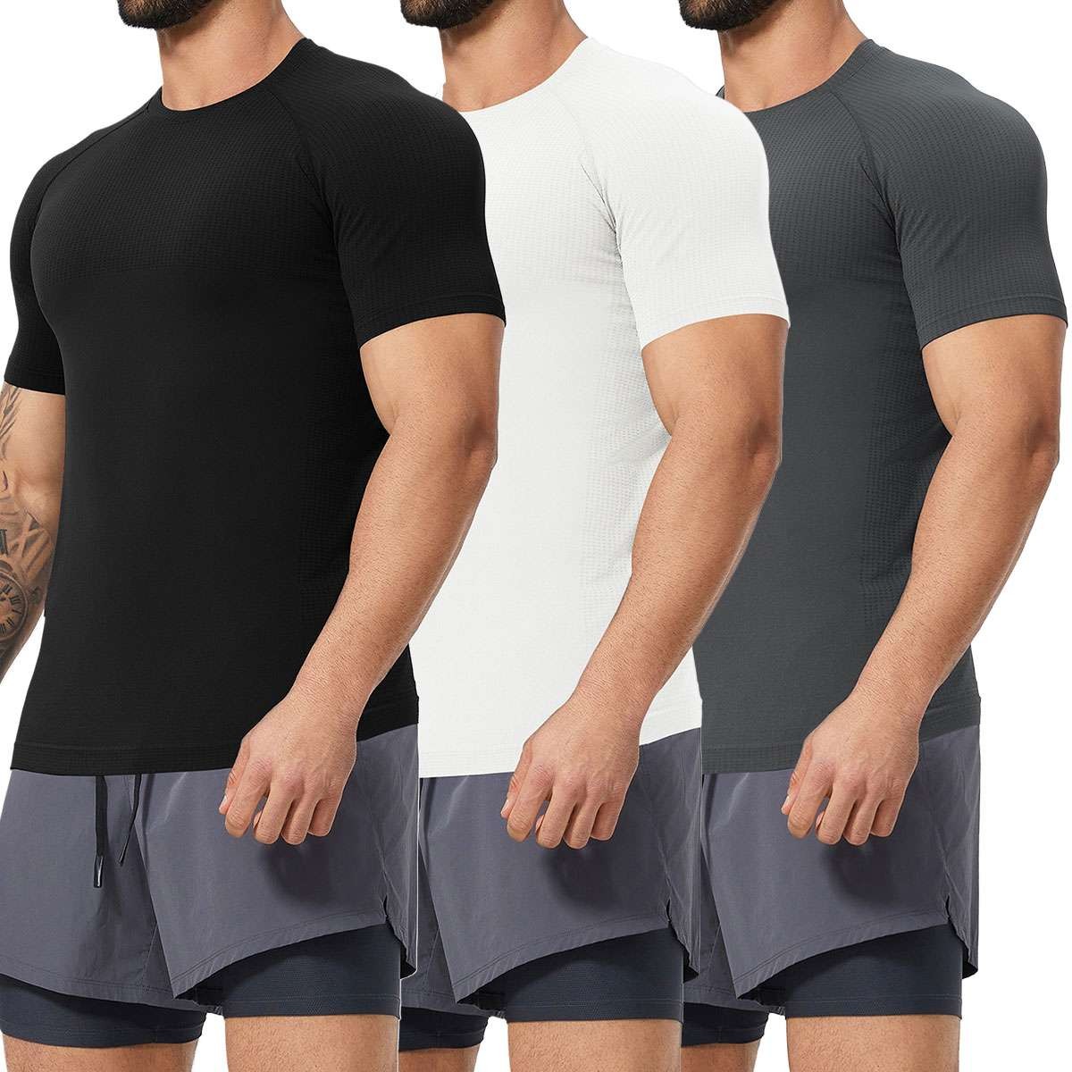 Men’s Compression Athletic Fitness Shirt Base Layer Tops Sports Gym Tight Dry