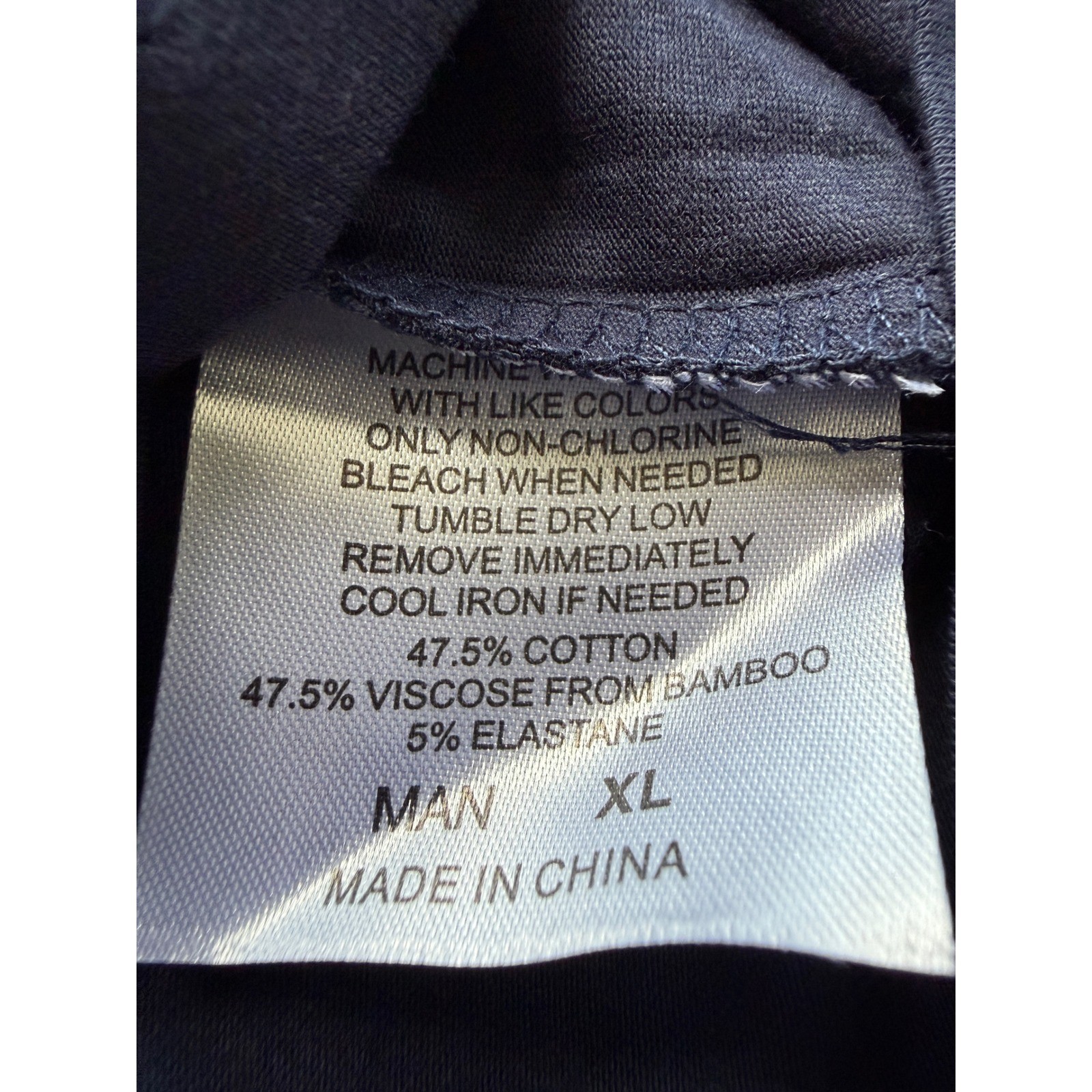 Royal Avalon Mens XL Navy Blue Bamboo Cotton Blend Stretch Crew Neck T-Shirt