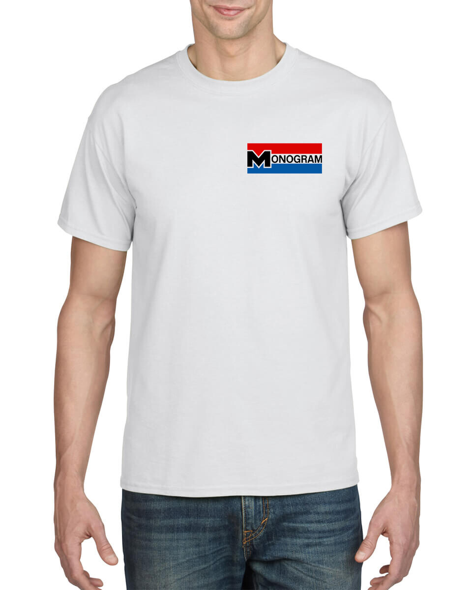 MONOGRAM MODEL KITS COMPANY LOGO T-SHIRT SHIPS FROM USA
