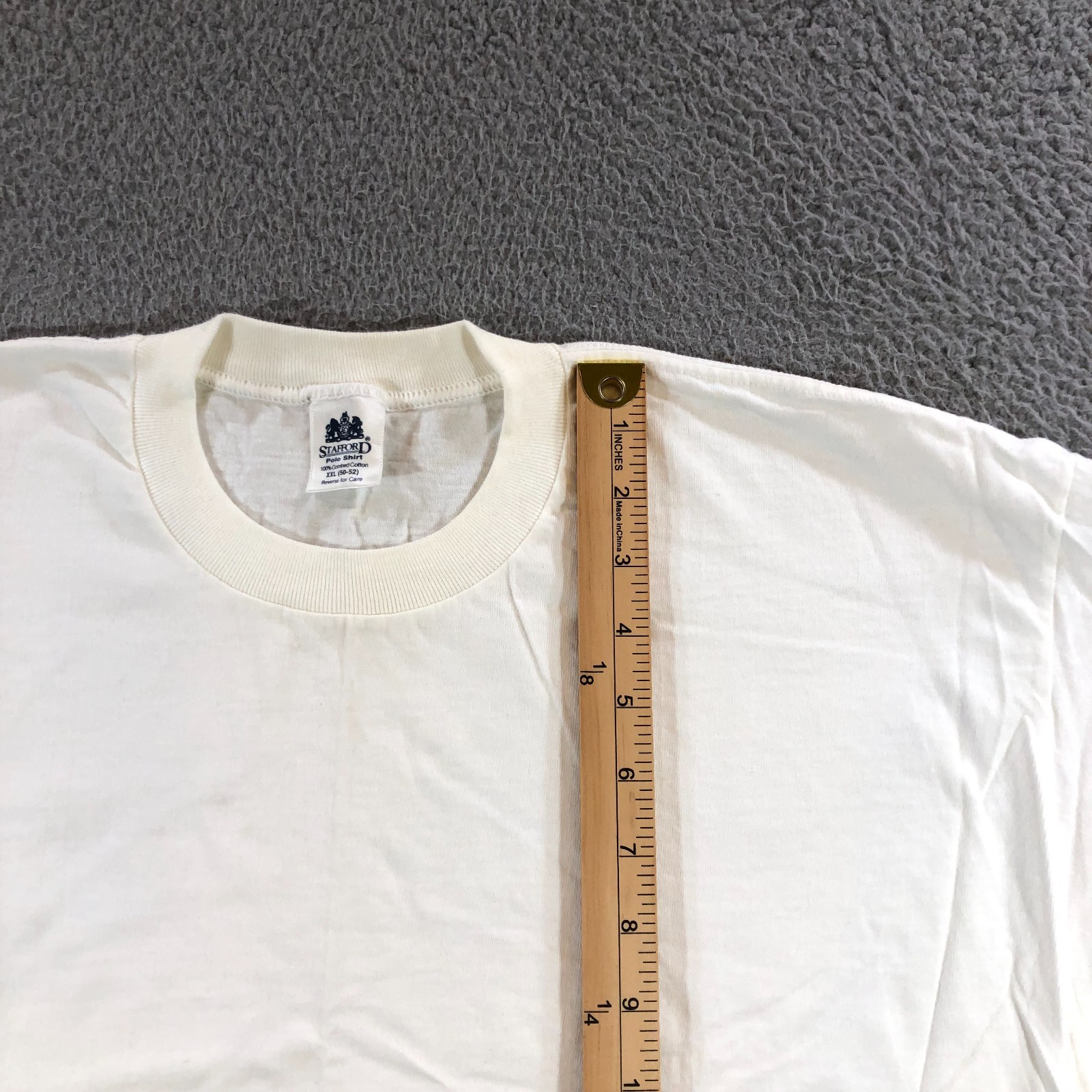 vtg stafford shirt mens XXL white blank tee single stitch
