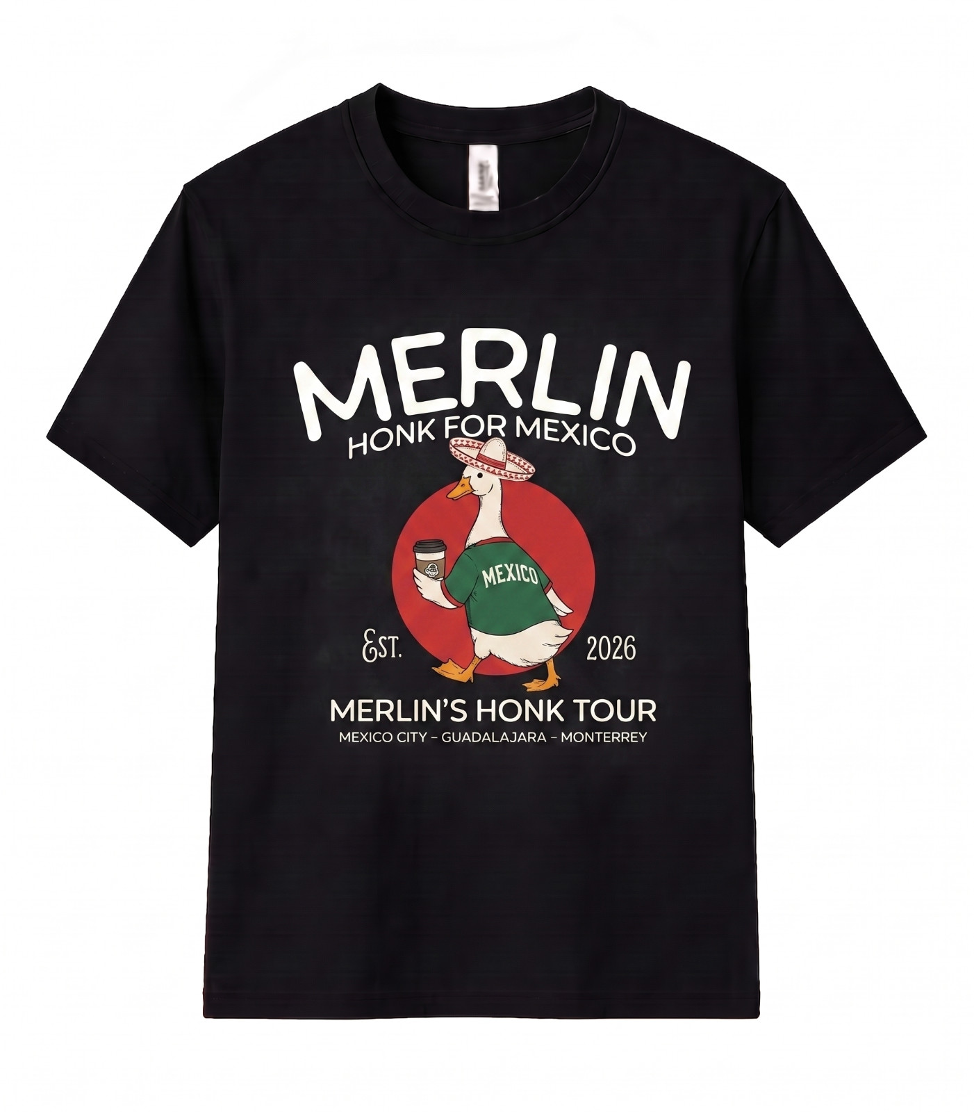 Merlin Mexico Duck Unisex T Shirt Funny Goose Honk For Mexico Fan Club Viral Tee