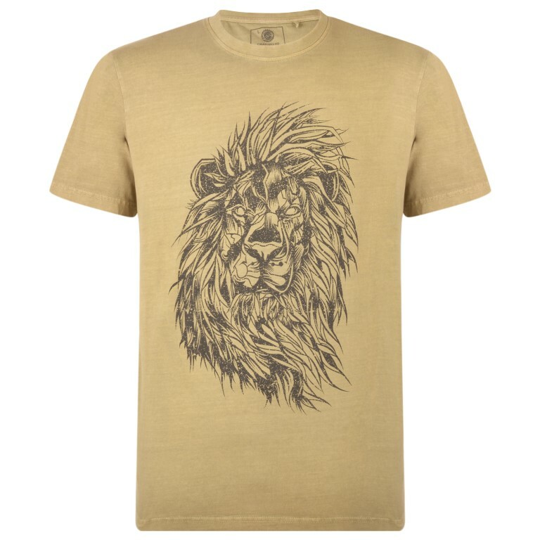 KAM KBS5310 SAND ACID WASH LION HEAD TEE SHIRT 2XL3XL4XL5XL6XL7XL8XL