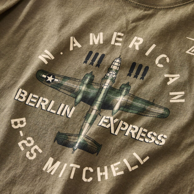 Red Canoe B-25 Mitchell T-Shirt, Olive — Choose Size