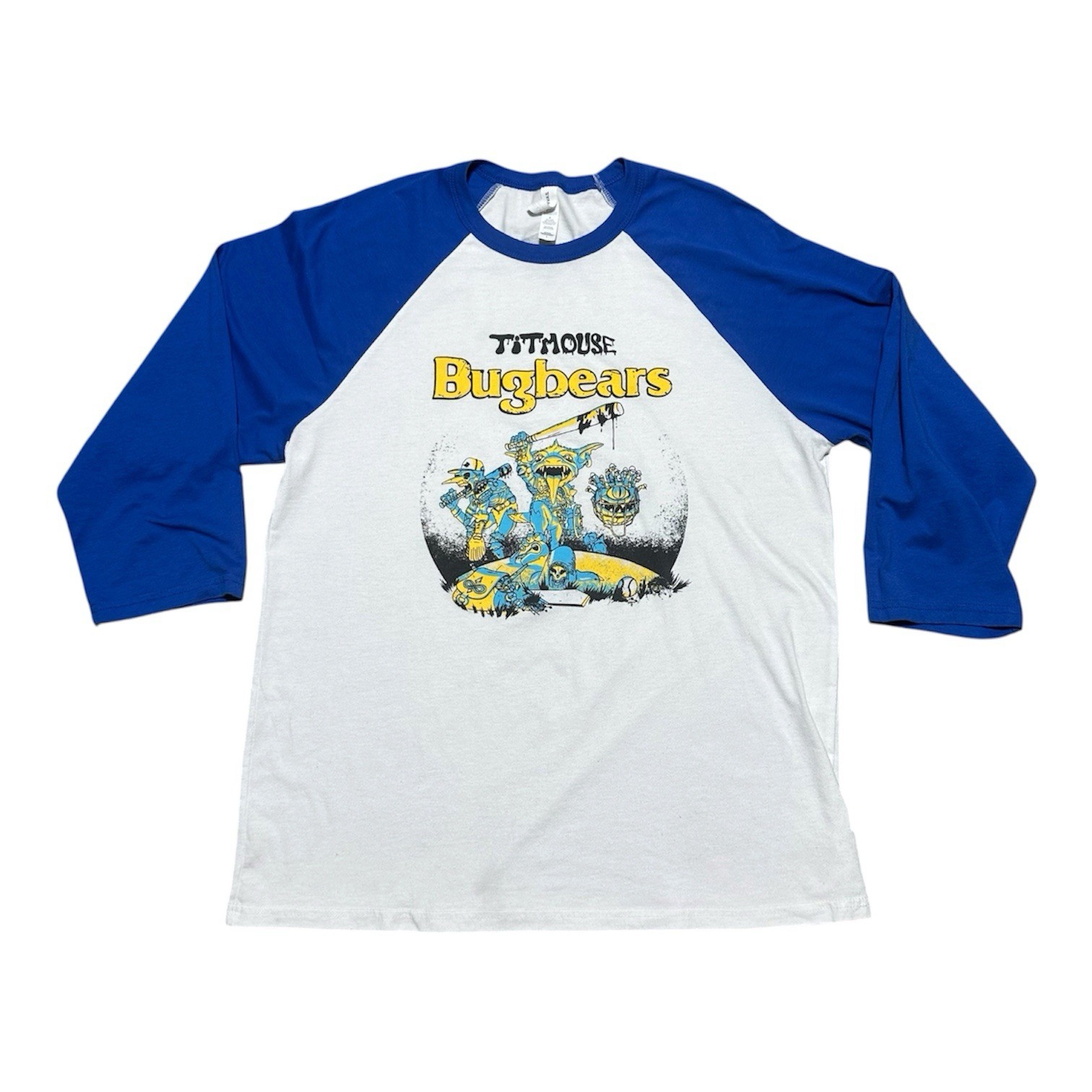 Titmouse Animation Bugbears Promo Baseball Raglan 3/4 Sleeve Men’s T-Shirt Sz L