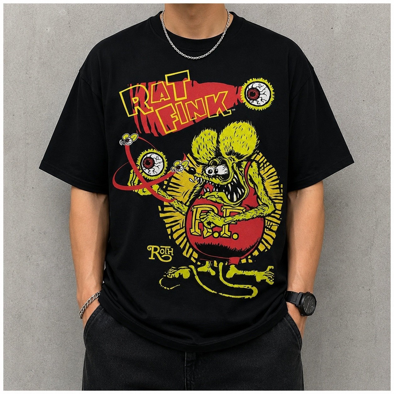 Ed Big Daddy Roth Rat Fink Unisex Cotton Classic Graphic T Shirt Tee