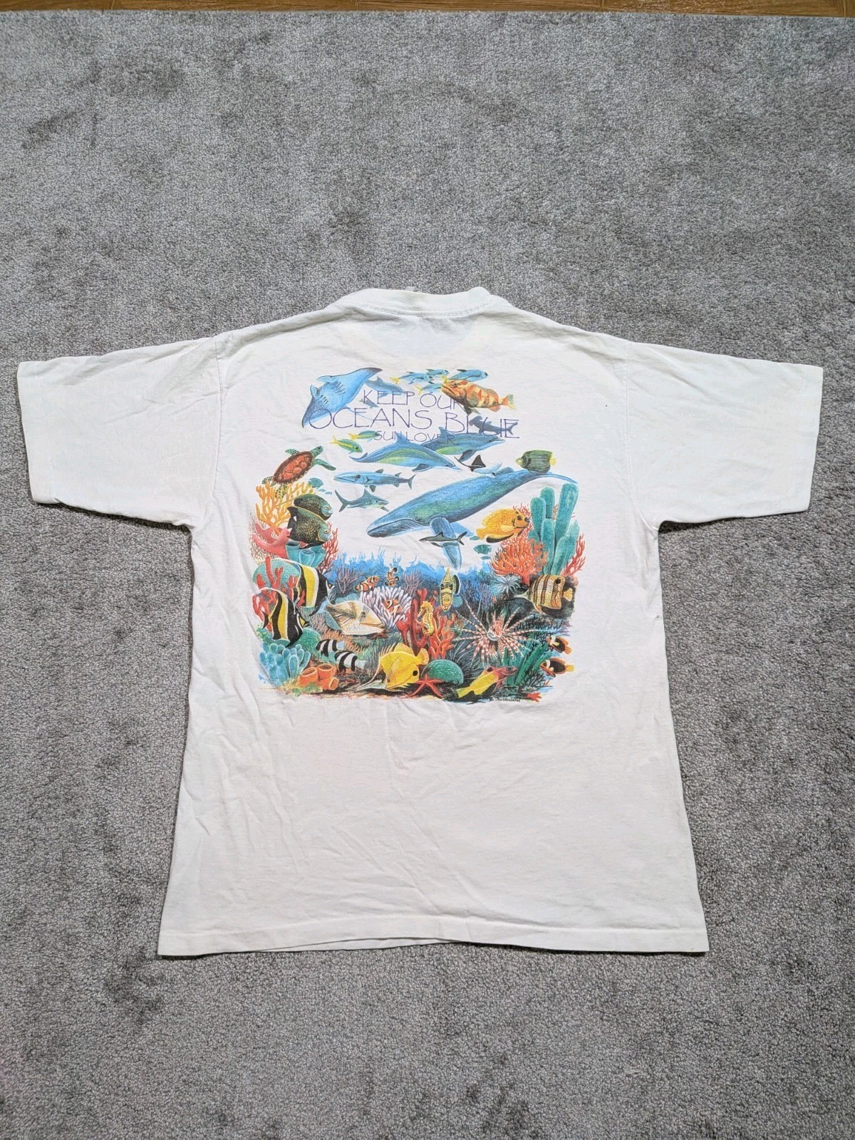 Vintage Nature Aquatic Shirt “Keep Our Oceans Blue” Size Large Single Stitch