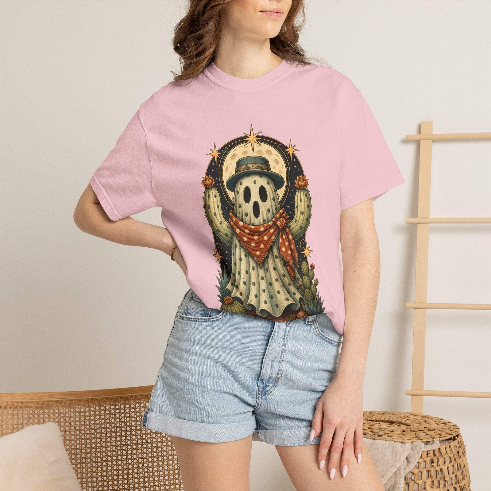 Polka Dot Ghost Cactus Graphic Tee