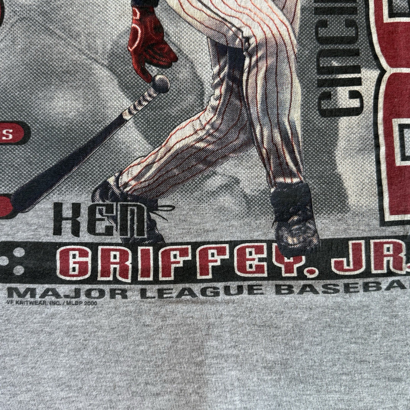 KEN GRIFFEY JR Cincinnati Reds MLB Licensed T-Shirt 2000 LARGE Preowned VTG