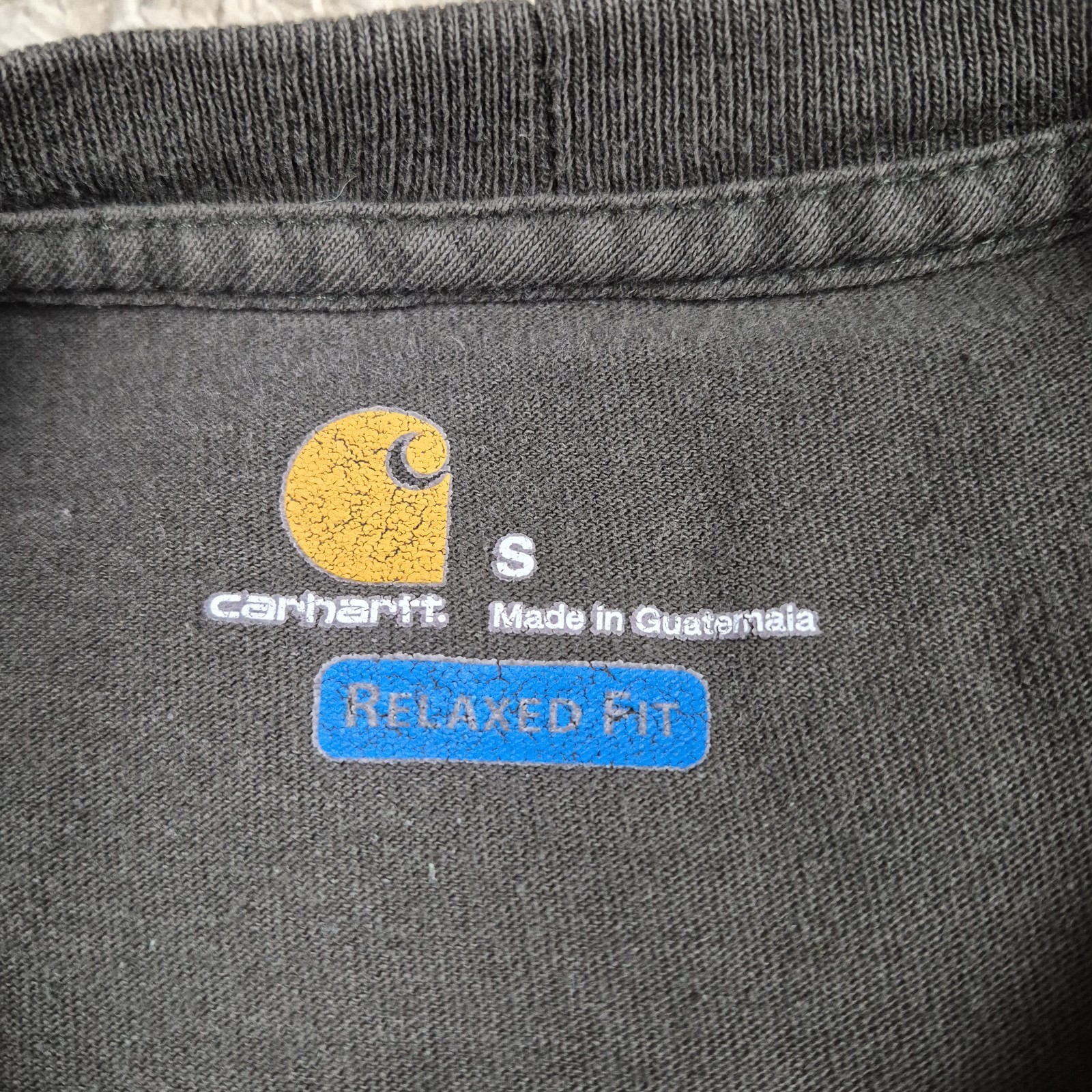 Lot Of 2 Carhartt Relaxed Fit Mens Pocket Tshirts Small Gray Black Short Sleeve