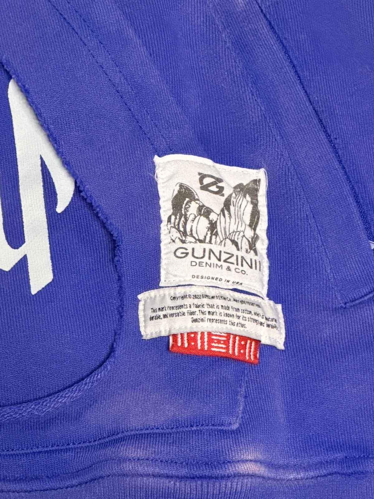 Gunzinii Full Zip Graphic Sweatshirt Blue Beetle Wings Distressed NWT Size Large