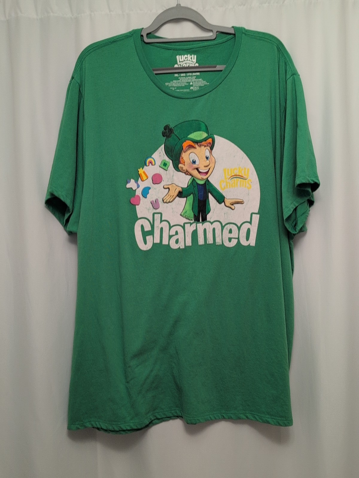 Lucky Charms “Charmed” 3XL Front Graphic T Green cotton/ poly blend