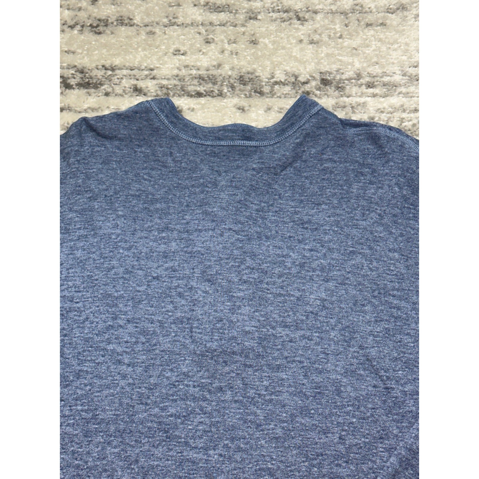 L.L. Bean Henley Mens Large Blue Wool Blend Long Sleeve River Driver Thermal