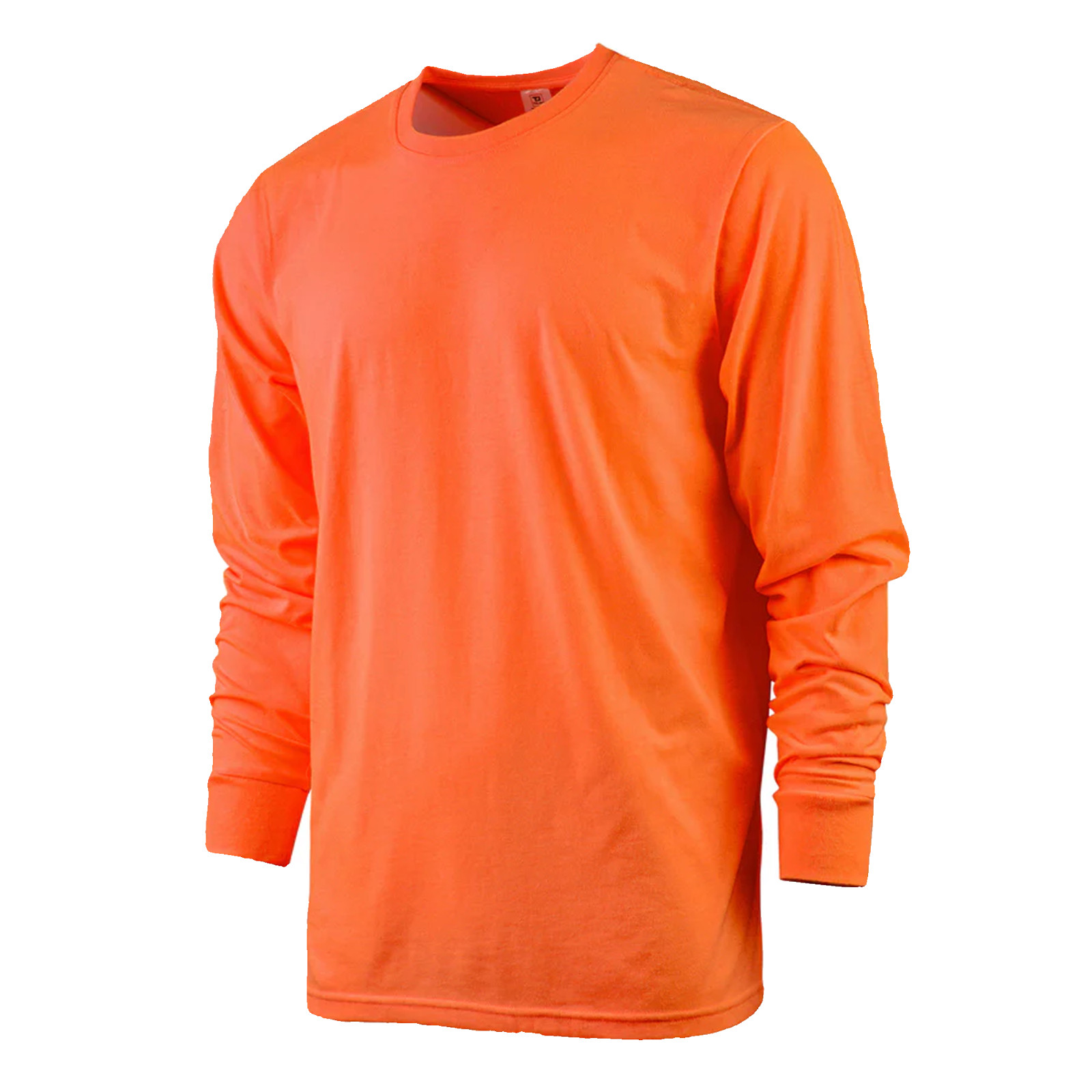 Cotton T- Shirt Crew Neck Long Sleeves Men’s Shirts Ribbed Cuff and Neck Solid