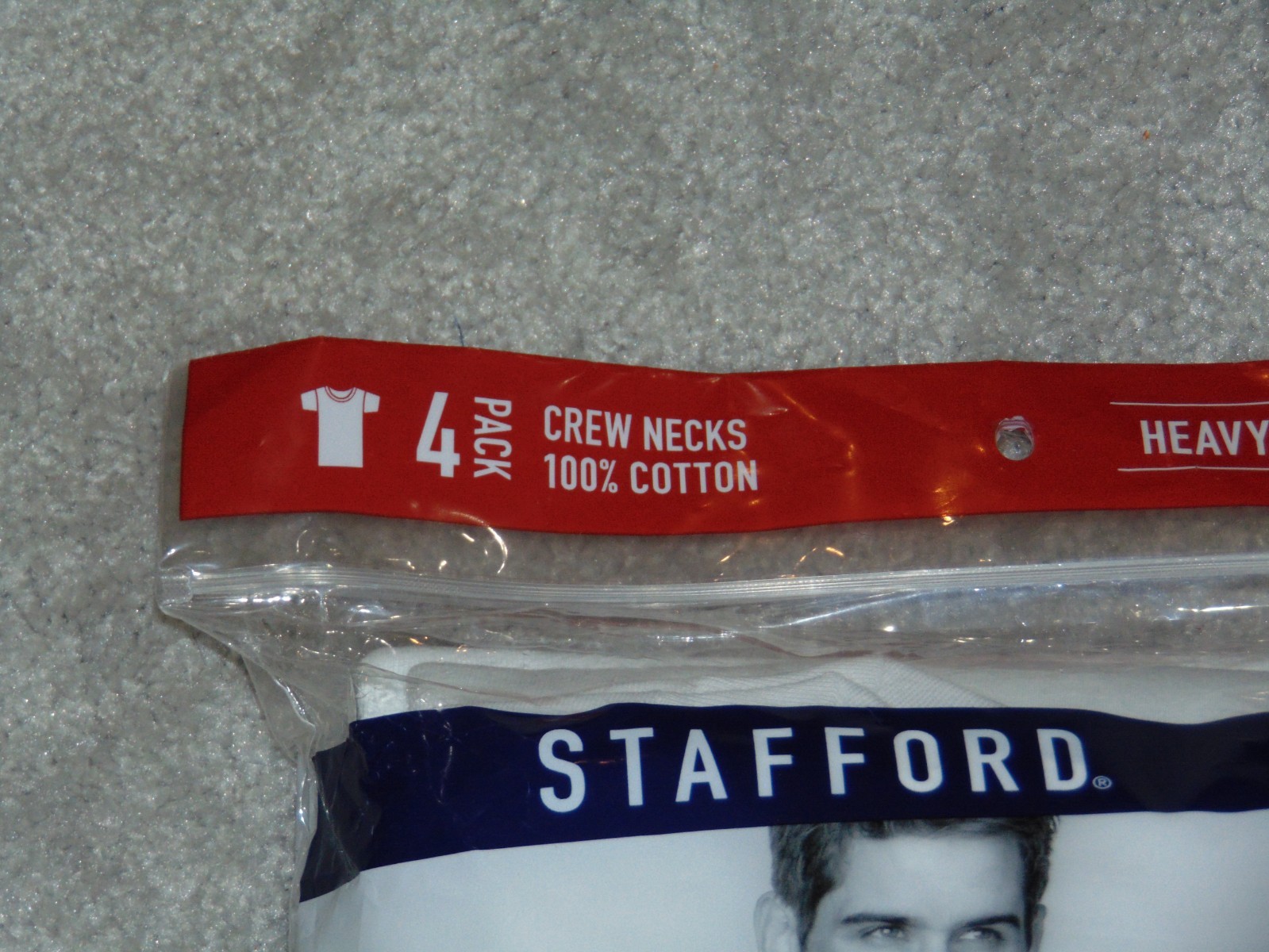 Stafford Premium Men Medium 4 Pack Short Sleeve Crew Neck T-Shirt Heavyweight
