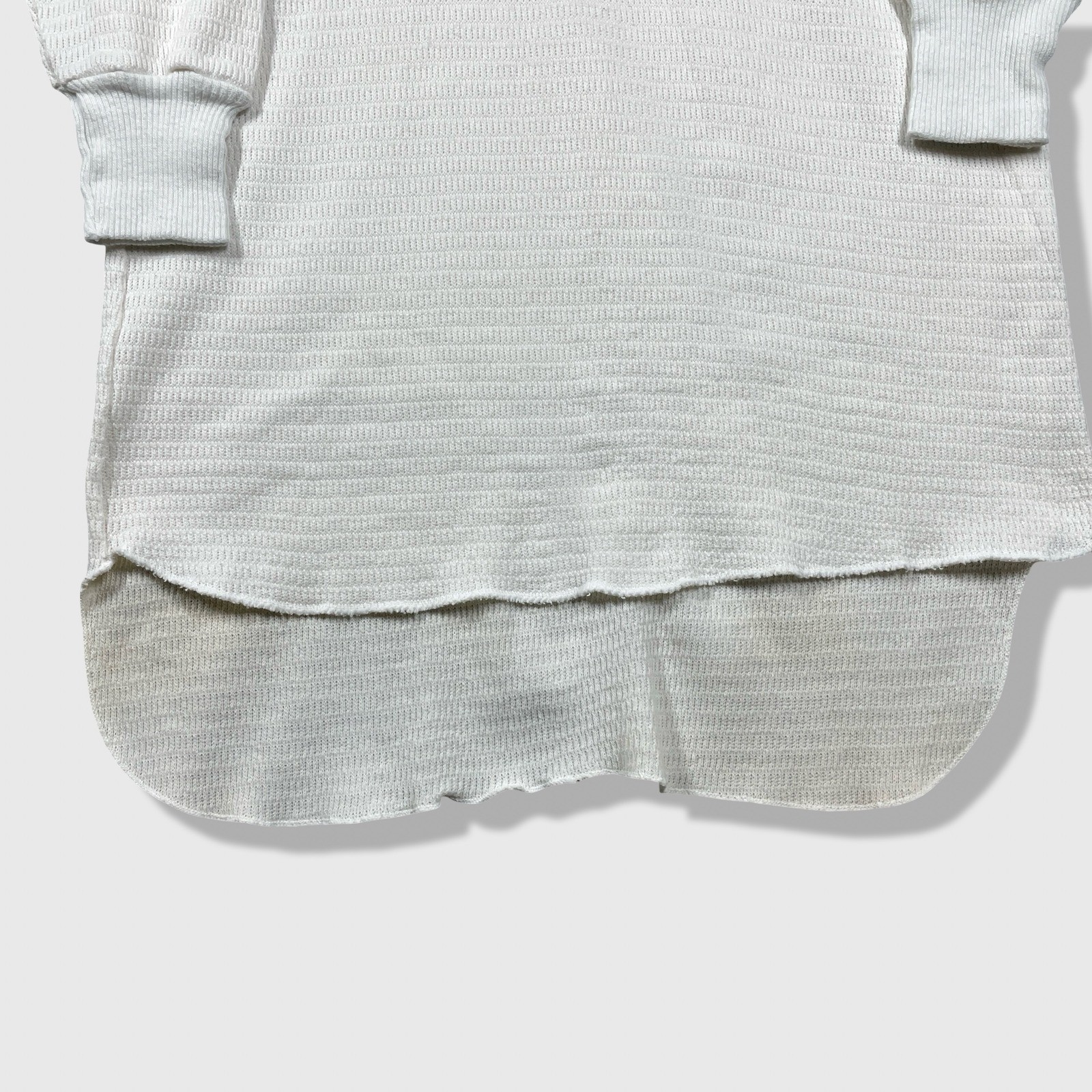 Hanes American Sportsman Thermal Shirt Mens 2XL White Waffle Knit Longline