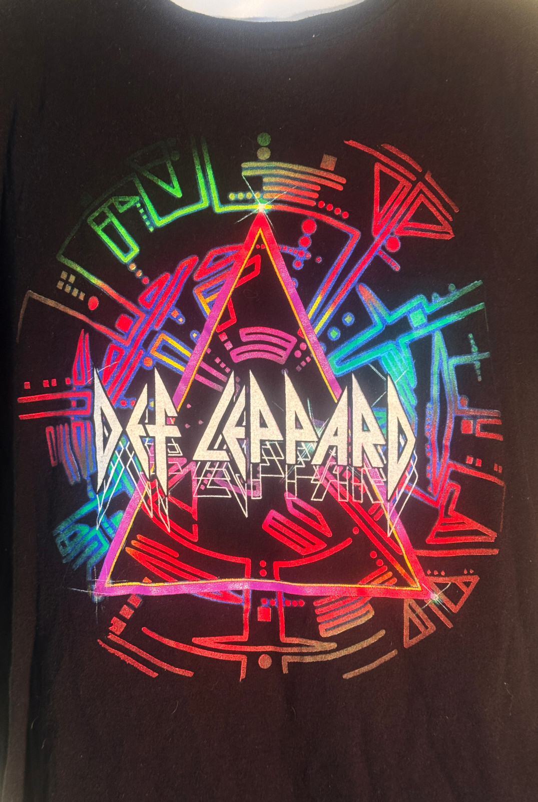 DEF LEPPARD Short Sleeve Crew Neck Black T-Shirt Size 18 (Small)