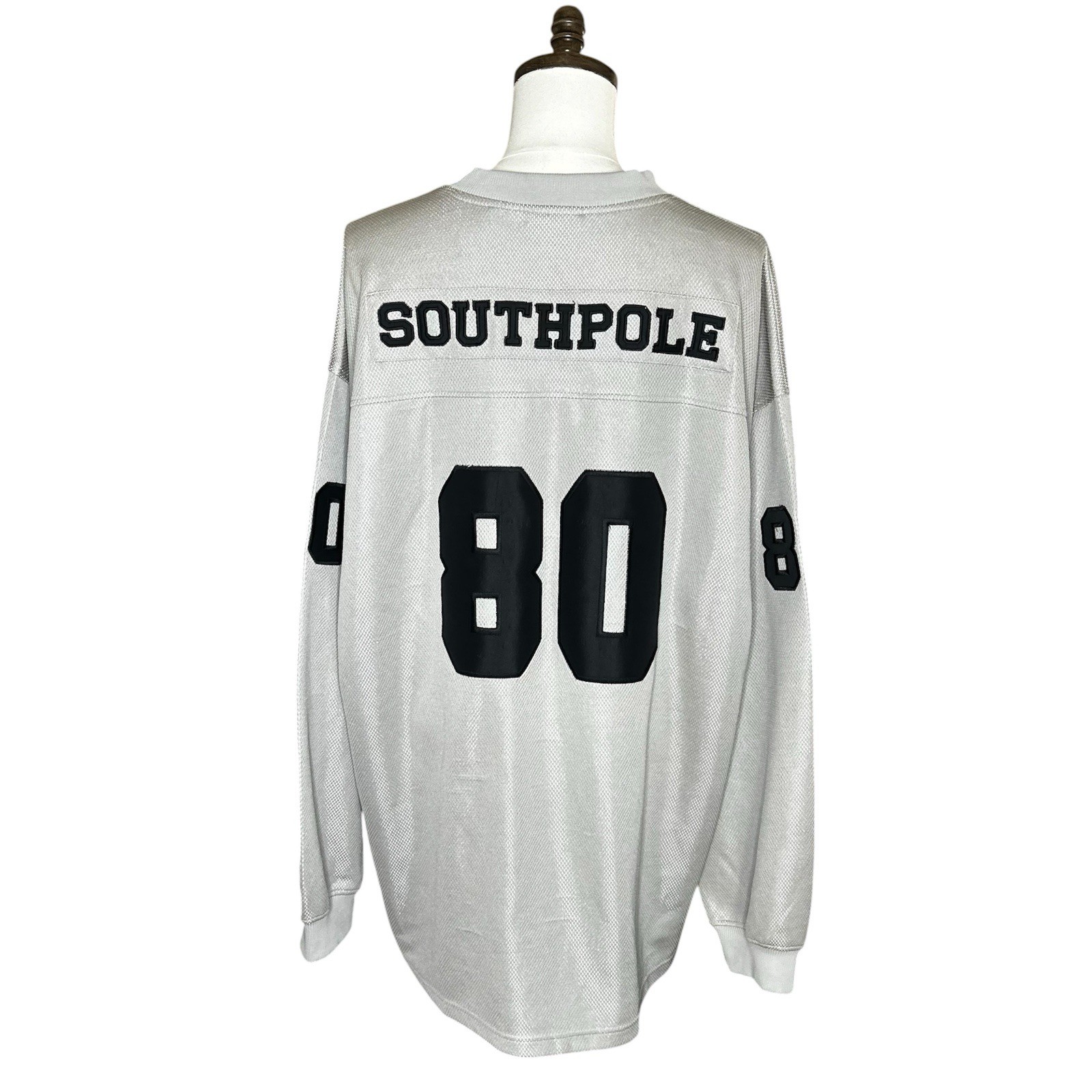 Southpole International Sports Men’s Gray Mesh Jersey V-Neck Long Sleeve 3XL