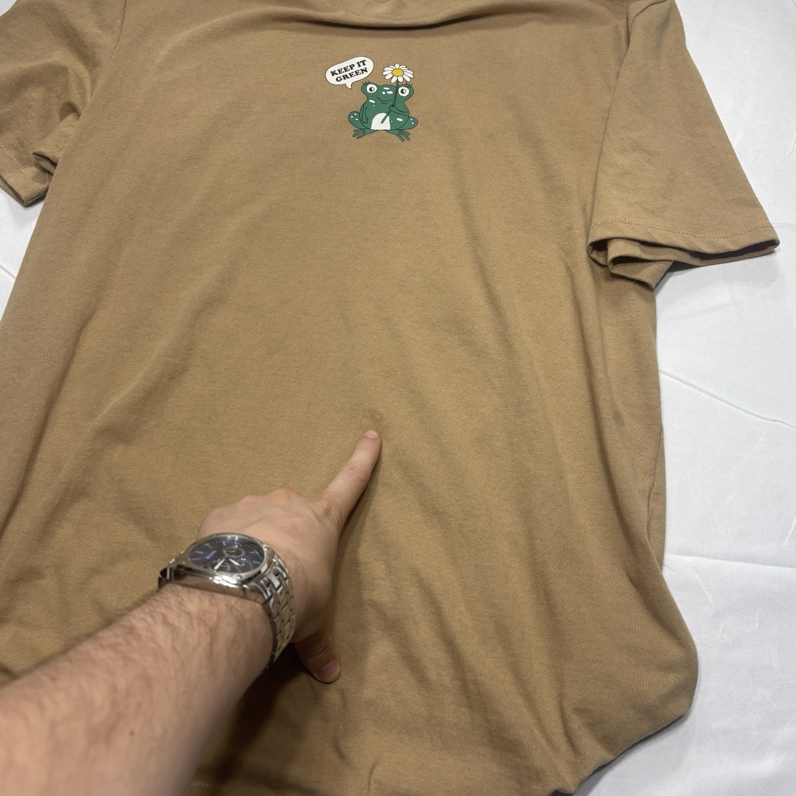 Recycled Threads Love Your Mother Earth T Shirt Size M Frog Mushroom Brown Tee