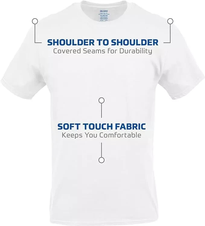 Gildan Men’s Crew Neck T-Shirts, 6 Pack, White Tees, 100% Cotton