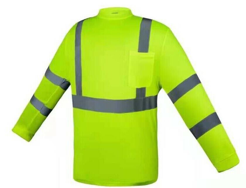 Safety Work Vest T Shirt Long Sleeve Short ANSI High Visibility Reflective Tape