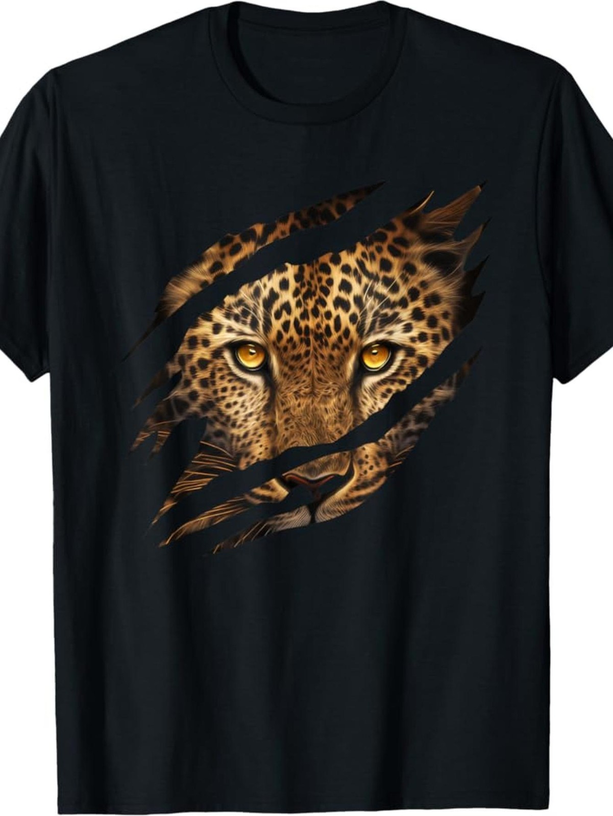 Cheetah Print T-Shirt – Short Sleeve Crew Neck Tee Eye Catching Leopard Design